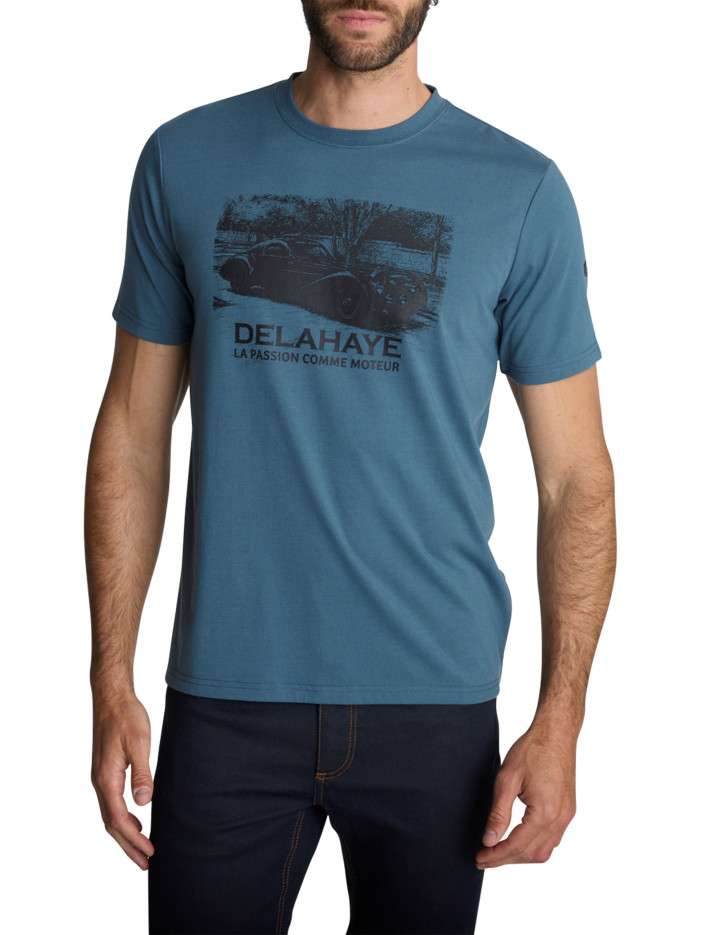 T-shirt à col rond bleu...