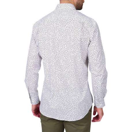 Chemise en coton biologique blanche à motifs pourvue d'une coupe droite - Image 2