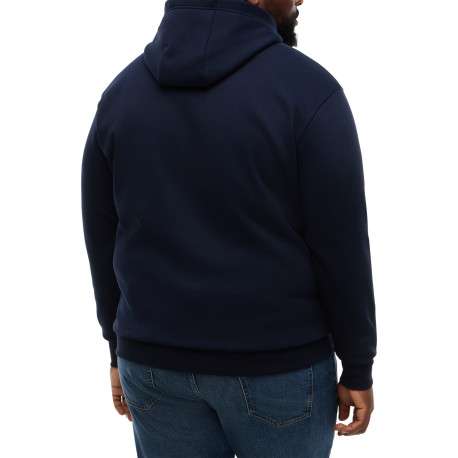Sweat à capuche marine uni avec des manches longues et une coupe droite - Image 3