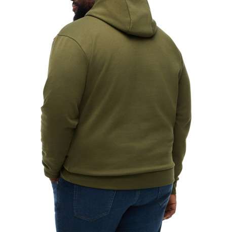Sweat à capuche kaki uni avec une coupe droite et des manches longues - Image 3