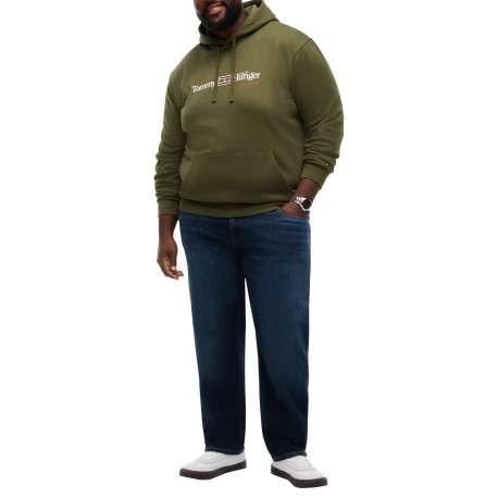 Sweat à capuche kaki uni avec une coupe droite et des manches longues - Image 4