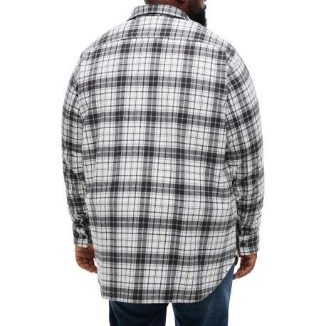 Chemise blanche et grise à rayures en coton biologique avec un col à revers - Image 3