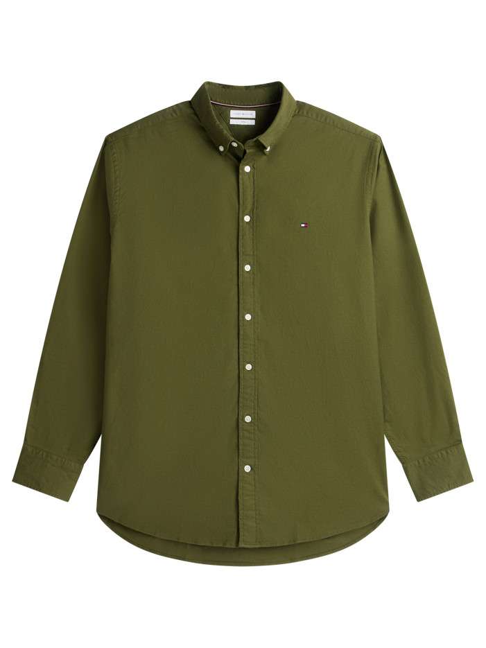 Chemise en coton kaki unie...