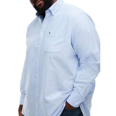 Chemise bleu ciel à motifs en coton biologique avec un col à revers boutonné - Image 5