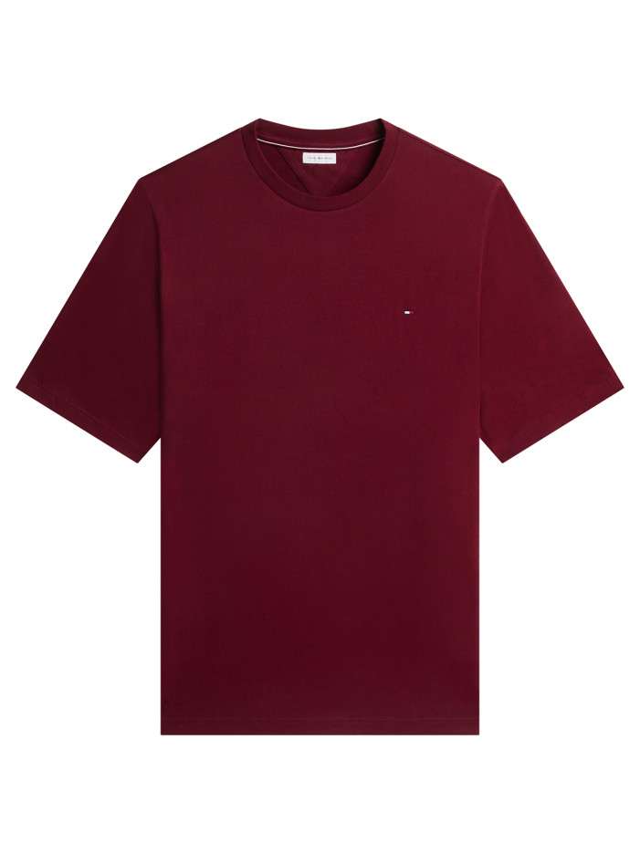 T-shirt bordeaux uni en...