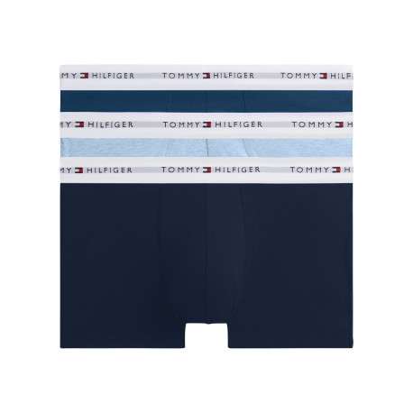 Lot de 3 boxers en coton biologique bleus pourvus d'une taille élastiquée