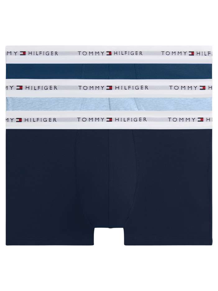 Lot de 3 boxers en coton biologique bleus pourvus d'une taille élastiquée