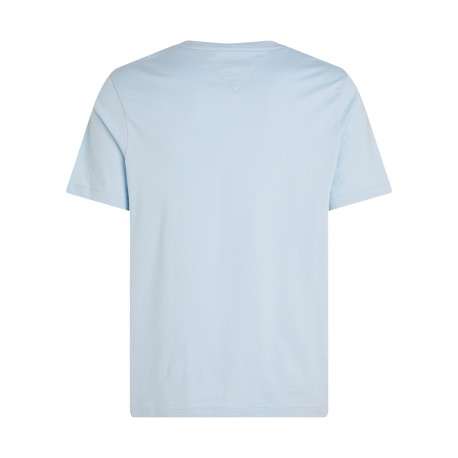 T-shirt en coton ciel à coupe droite pourvu d'un col rond et de manches courtes - Image 2