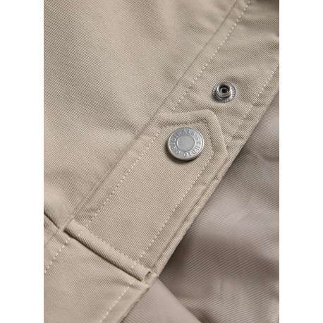 Blouson beige à coupe droite pourvu d'un col à revers et de manches longues - Image 2