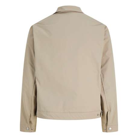 Blouson beige à coupe droite pourvu d'un col à revers et de manches longues - Image 3