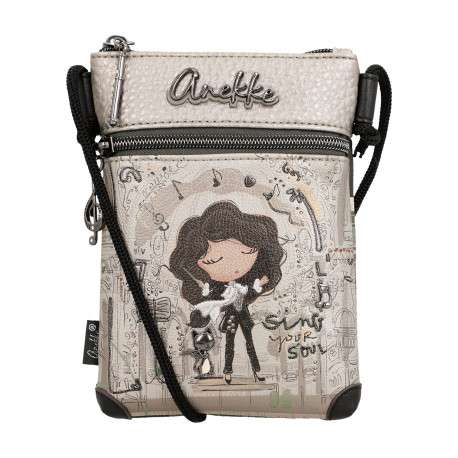 Mini sac multicolore à illustrations musicales doté de deux compartiments zippés - Image 3