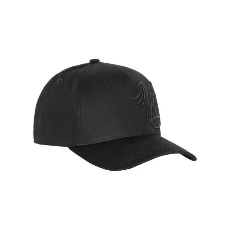 Casquette en coton noire pourvue d'une fermeture à pression snapback