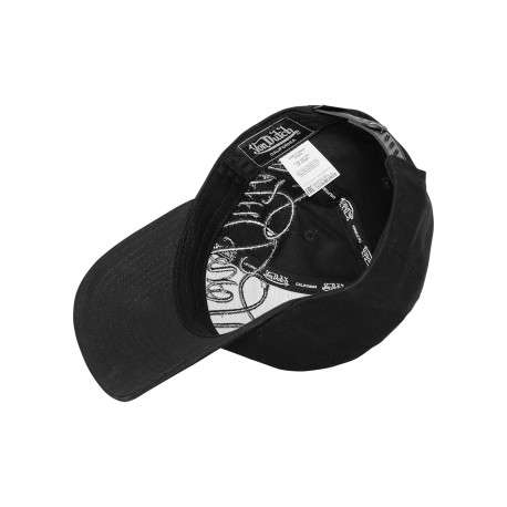 Casquette en coton noire pourvue d'une fermeture à pression snapback - Image 3
