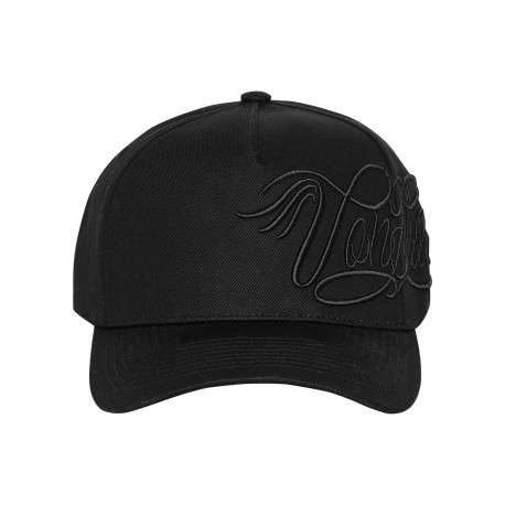 Casquette en coton noire pourvue d'une fermeture à pression snapback - Image 4