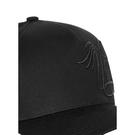 Casquette en coton noire pourvue d'une fermeture à pression snapback - Image 5