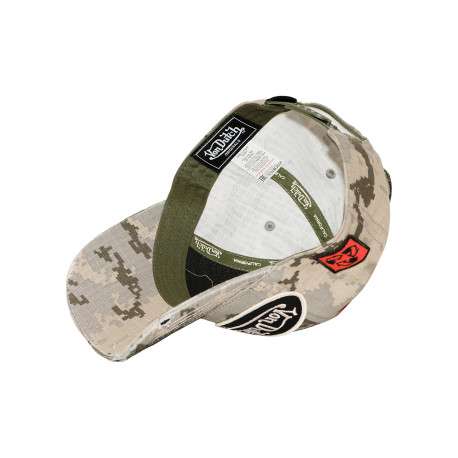 Casquette en coton beige pourvue d'une fermeture à pression snapback - Image 3