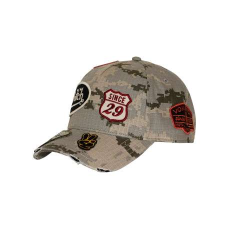 Casquette en coton beige pourvue d'une fermeture à pression snapback - Image 6