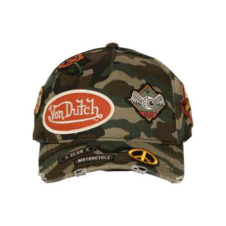 Casquette en coton multicolore pourvue d'une fermeture à pression snapback - Image 4
