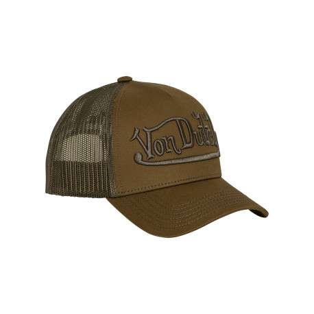 Casquette kaki pourvue d'une fermeture à pression snapback à l'arrière