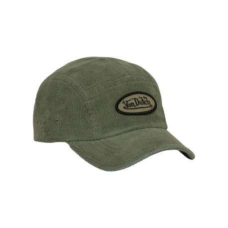 Casquette en coton verte pourvue d'une fermeture strapback à clip