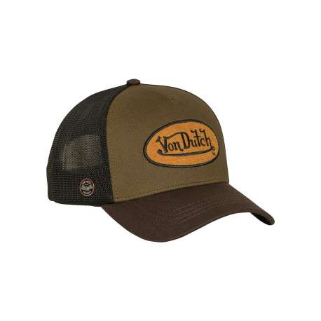 Casquette noire et kaki pourvue d'une fermeture à pression snapback