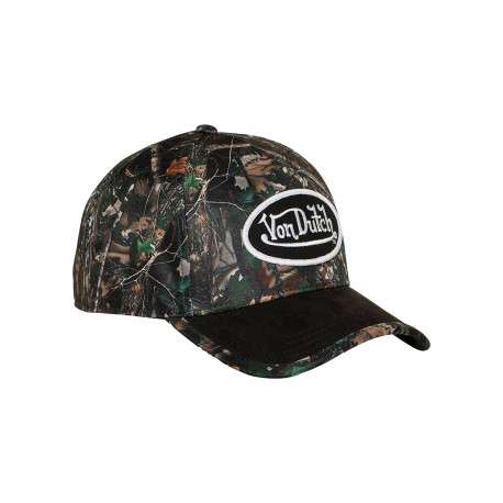 Casquette noire à motifs pourvue d'une fermeture à pression snapback à l'arrière