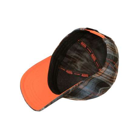 Casquette en coton bleue et orange pourvue d'une fermeture à pression snapback - Image 3