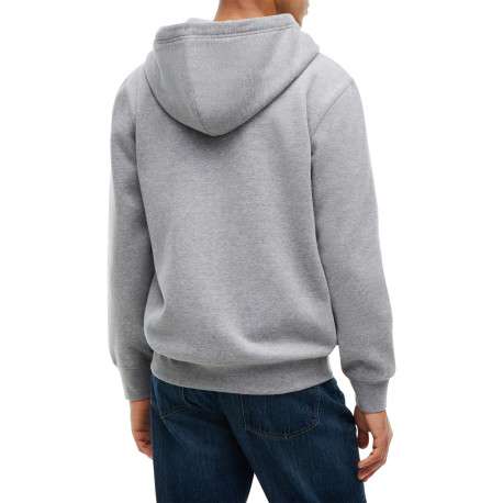 Sweat zippé gris pourvu d'une coupe droite et d'un col à capuche - Image 3