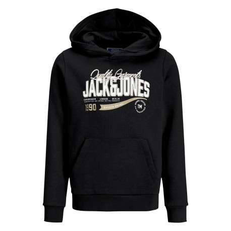 Sweat en coton mélangé noir à coupe droite pourvu de manches longues