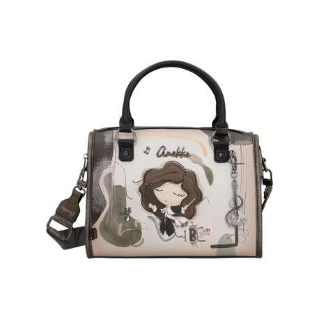 Sac bowling multicolore à illustrations musicales doté de deux anses