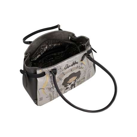 Sac à main porté épaule à illustrations musicales doté de deux grandes anses - Image 5