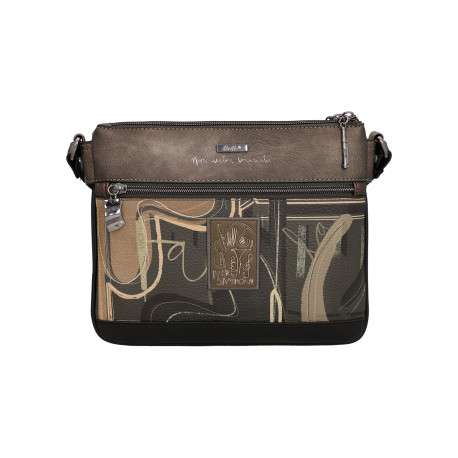 Sac à bandoulière bronze à illustrations musicales doté d'un triple compartiment - Image 2