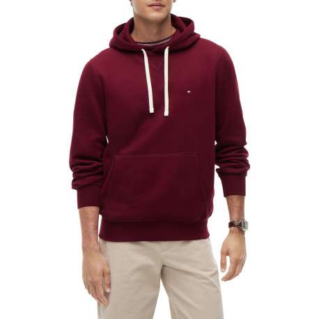Sweat bordeaux à coupe droite pourvu d'un col à capuche et de manches longues - Image 2