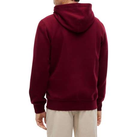 Sweat bordeaux à coupe droite pourvu d'un col à capuche et de manches longues - Image 3