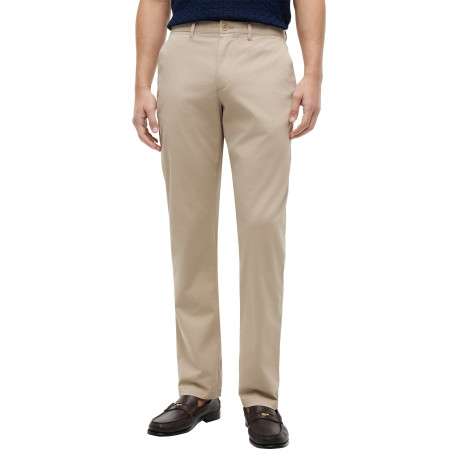 Pantalon chino Denton en coton beige à coupe droite pourvu de poches - Image 5