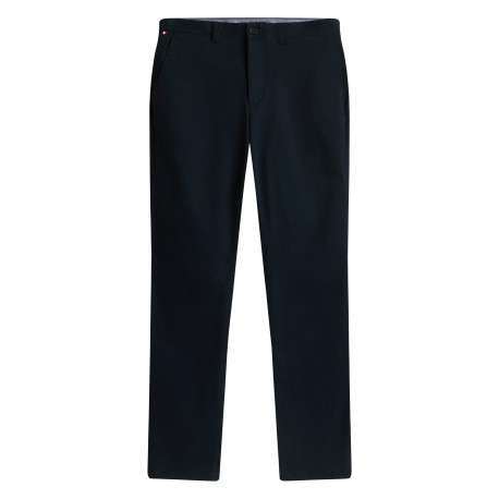 Pantalon chino Denton en coton marine à coupe droite pourvu de poches