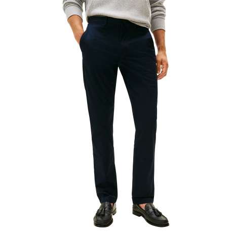 Pantalon chino Denton en coton marine à coupe droite pourvu de poches - Image 2