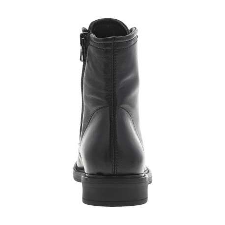 Bottines en cuir noires ornées de perles sur les lacets avec talon décroché bas - Image 4