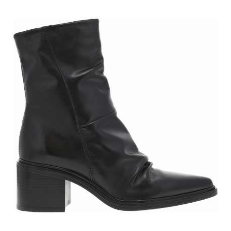 Bottes en cuir bordeaux avec semelle à talon décroché moyen et à zip