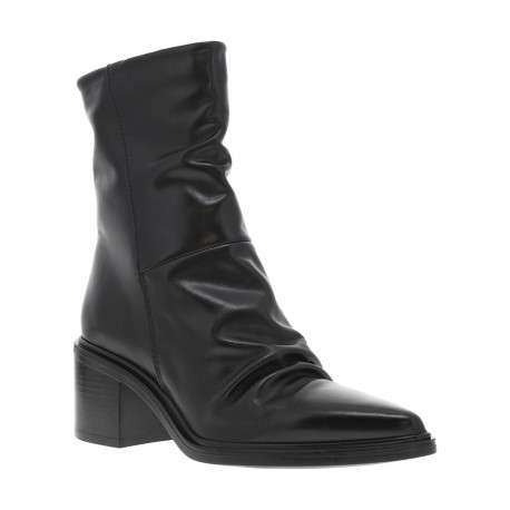 Bottes en cuir bordeaux avec semelle à talon décroché moyen et à zip - Image 2