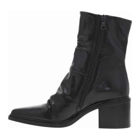 Bottes en cuir bordeaux avec semelle à talon décroché moyen et à zip - Image 3