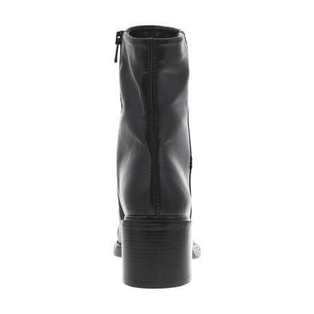 Bottes en cuir bordeaux avec semelle à talon décroché moyen et à zip - Image 4