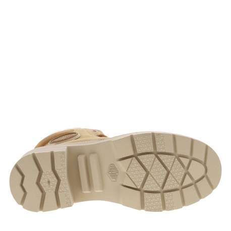 Bottines en cuir beige à talon décroché moyen avec des lacets et un zip latéral - Image 6
