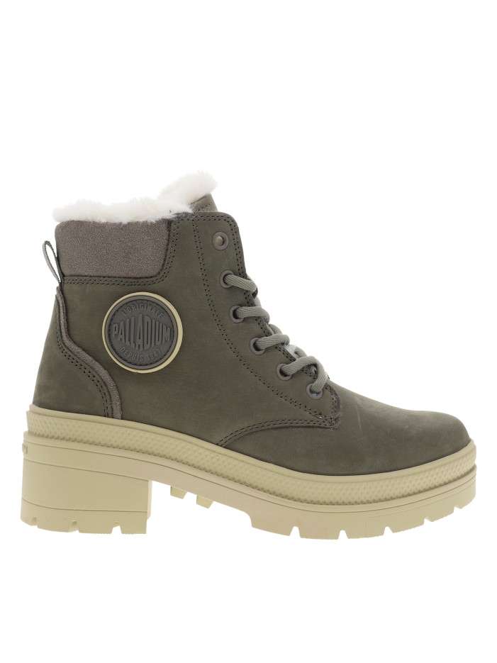 Bottines en cuir taupe à...