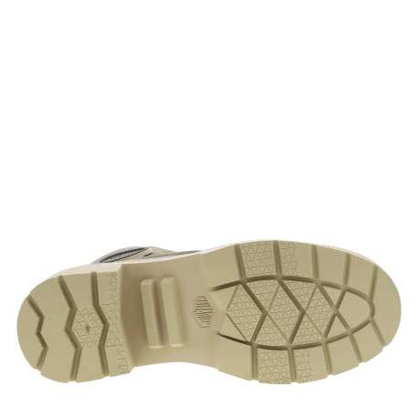 Bottines en cuir taupe à talon décroché moyen avec des lacets et un zip latéral - Image 6