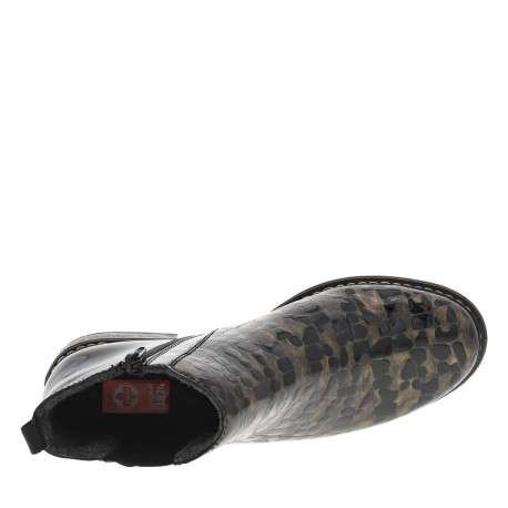 Boots en cuir bronze à talon décroché bas avec un zip et un soufflet élastiqué - Image 10