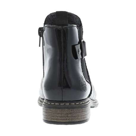 Boots en cuir bronze à talon décroché bas avec un zip et un soufflet élastiqué - Image 12