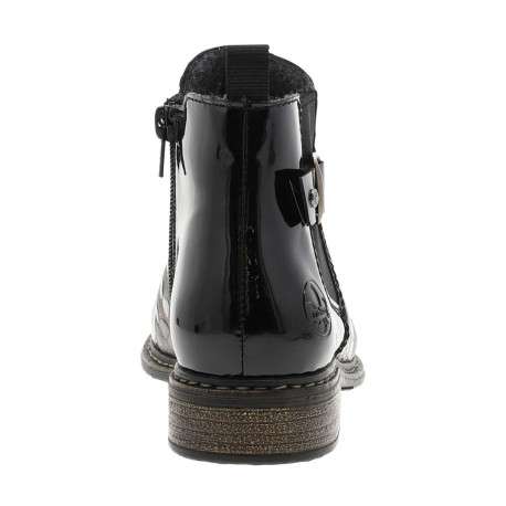 Boots en cuir bronze à talon décroché bas avec un zip et un soufflet élastiqué - Image 7