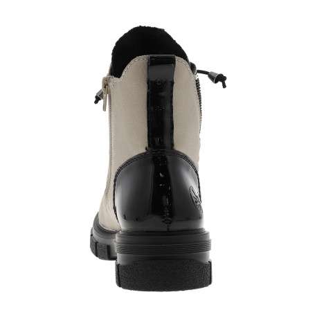 Bottines écrues à talon décroché bas avec un zip des lacets élastiqués - Image 4