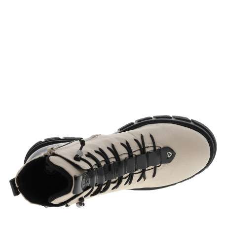 Bottines écrues à talon décroché bas avec un zip des lacets élastiqués - Image 5